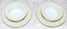 Royal Bavarian Hutschenreuther Two Beige Ramekins with Underplates