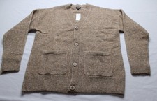 Express Men's Brushed Wool-Blend Oversized Cardigan AP2 Beige Medium NWT