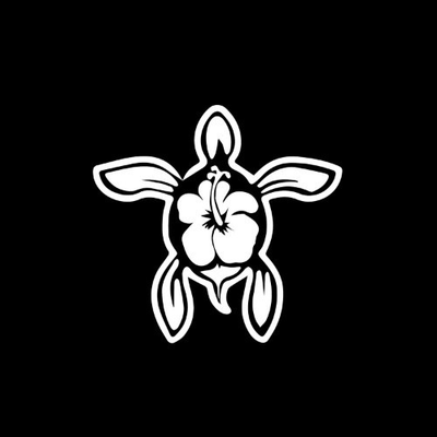 #ad Hibiscus Turtle Car Decal Sticker Premium White Vinyl 5.2 x 5 Inches Single P $12.99