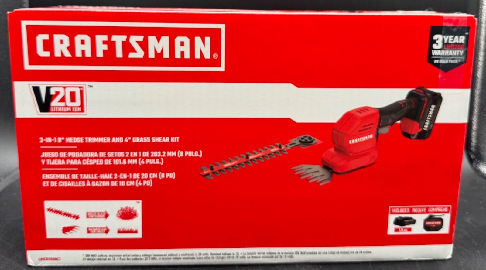 CRAFTSMAN CMCSS800C1 2-IN-1 HEDGE TRIMMER & GRASS SHEAR KIT (B26000471)