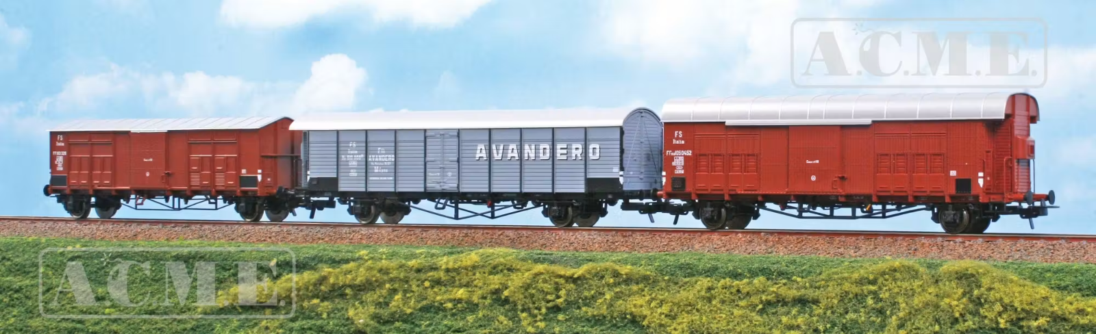 ACME 45203 Set Freight Car 1955 High Mount + Avandero Grey FS Livery