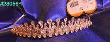 Swarovski Crystal Tiara 1" Tall Clear Stones Gold Metal ---- LAST ONE ----