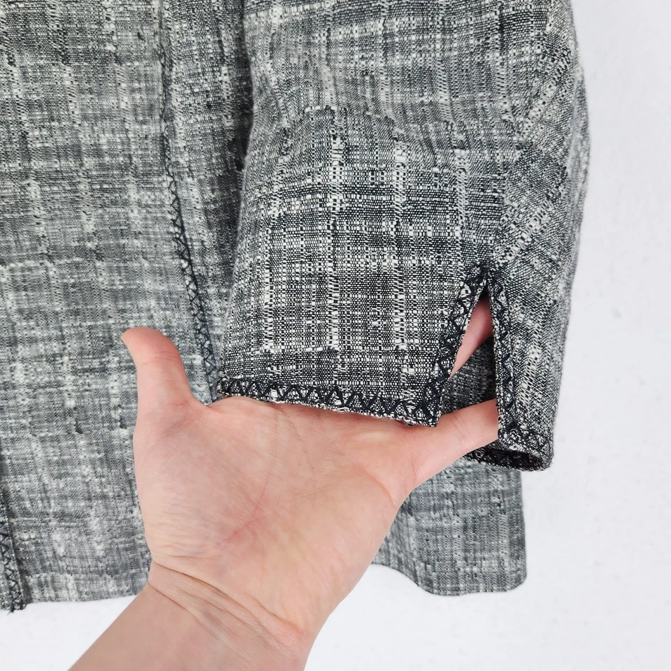 Куртка женская Coldwater Creek 3X серая твидовая льняная смесь рукав 3/4 блейзер повседневная - Изображение 3 из 4