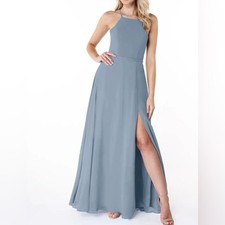 Azazie Bree Dusty Blue Bridesmaid dress