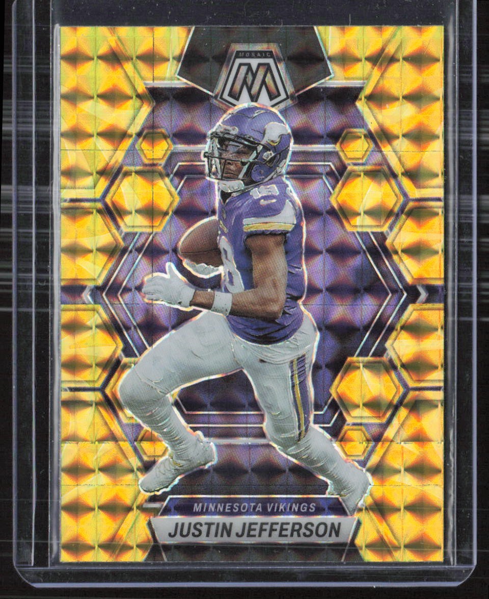 2023 Panini Mosaic #152 Justin Jefferson Reactive Yellow Mosaic