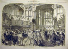 Old Antique Print Marriage Princess Helena Prince Christian Windsor 1866 19th