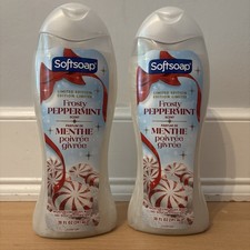 Softsoap FROSTY PEPPERMINT Holiday Limited Edition Moisturizing Body Wash Gel X2