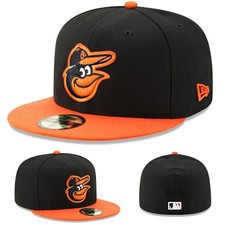 New Era Baltimore Orioles 5950 Fitted Hat MLB 2012 Road 2 Tone Made in U.S.A