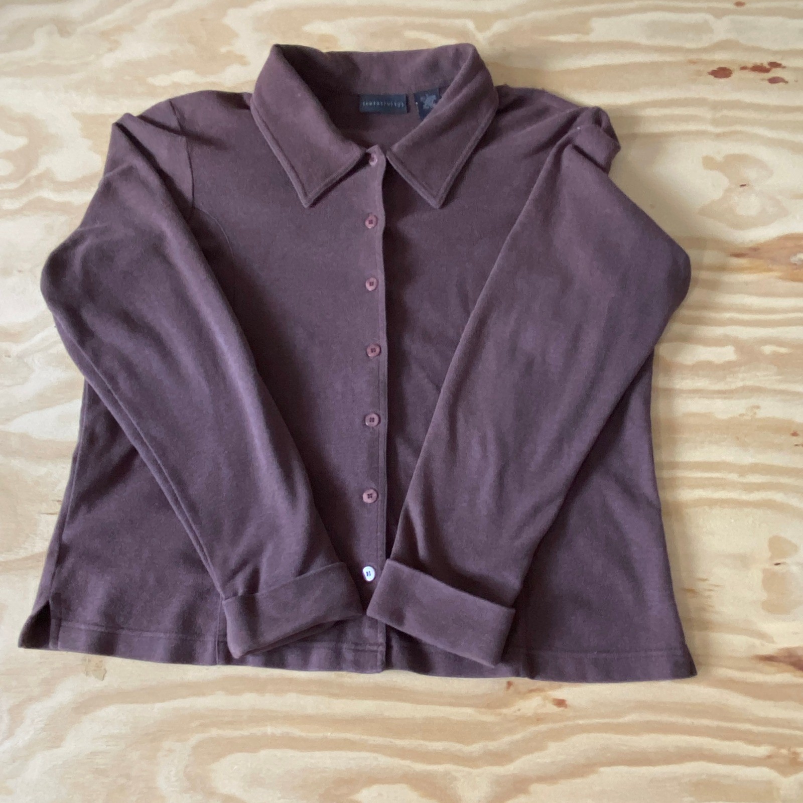 Relativity Stretch Button Down Top Long Sleeve Co… - image 8