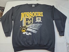 Vintage Missouri Tigers MU MIZZOU Sweatshirt Size 2XL 24x29 Black Pullover 90's