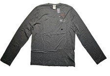 Abercrombie  Fitch muscle fit men's long sleeve tee sz L gray Vintage Cardinal