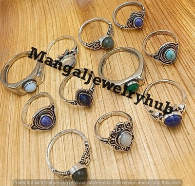 Wholesale Lot! Charoite & Mix Gemstone Rings 925 Sterling Silver Plated Jewelry