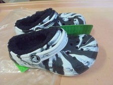 New Crocs Baya Lined Marbled Clog Children's 10 Black/Multi