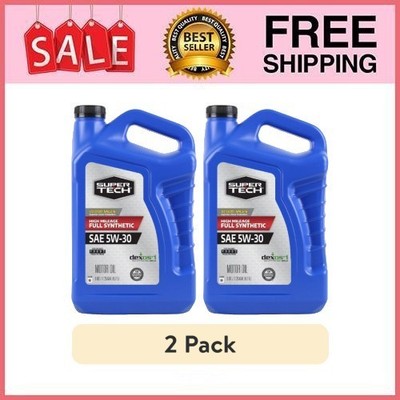 2 Pack Super Tech High Mileage Full Synthetic SAE 5W-30 Motor Oil, 5 QT Pk