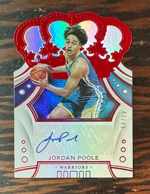 Jordan Poole 2019 Panini Crown Royale RED CR-JPL - 4/49 - Autograph