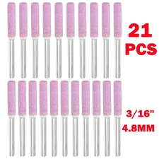 21Pcs 3/16" Diamond Chainsaw Sharpener Sharpening Stones Grinding File Pink NEW