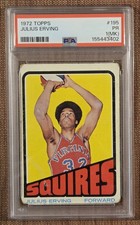 1972 Topps #195 Julius Erving Squires 76ers Rookie Basketball Card PSA 1 MK HOF. rookie card picture