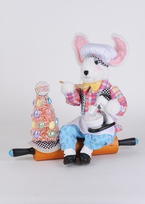 Karen Didion Originals Easter Bunny Decor Kitchen Bunny on Rolling Pin New