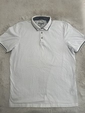 Ted Baker Men s Geometric Polo Shirt Short Sleeve Size 5 Blue Pattern Golf