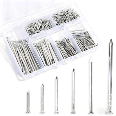 280 Pcs Nail Assortment Kit, 6 Sizes Finishing Nails for Hanging Pictures
