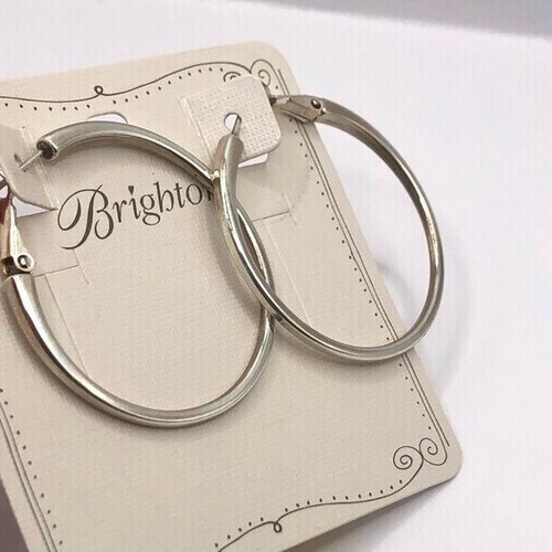 Brighton silver hoop lever back earrings   NWoutlet tag