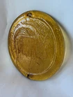 Vintage 1960s Blenko Glass Zodiac Capricorn Suncatcher Amber 7.25" Dia Goat