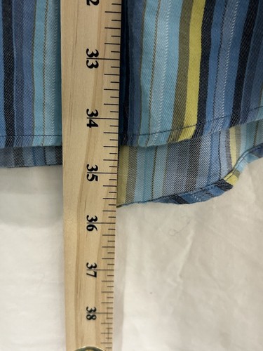 Cutter & Buck Mens Blue Yellow Striped Dress Shirt Size 2XT/2TGL Button Down - Picture 8 of 10