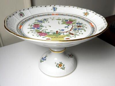 Herend INDIAN BASKET - MULTICOLOR (FD) #311 Footed Compote, 9 1/4'', Mint!