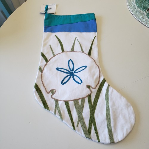 Coastal Sand Dollar Christmas Stocking Embroidered C And F Enterprises New
