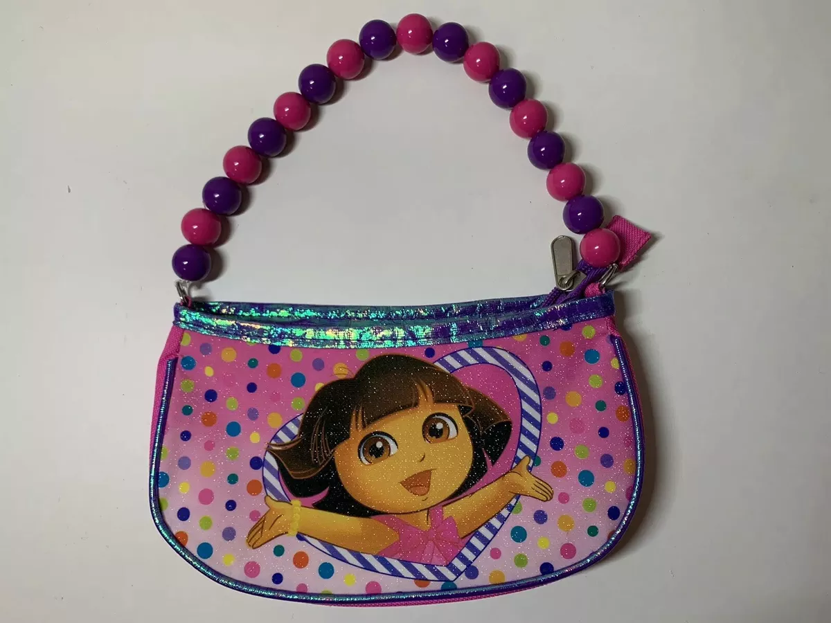 Dora the Explorer Sparkly Glitter Handbag with Bead Strap New Nickelodeon Purse