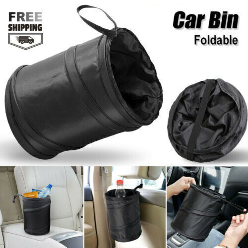 Portable Organizer for Vehicles Waterproof Black Car Trash Can Garbage Bin Bag