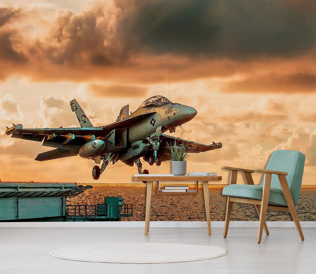 3D Airplane Take Off B345 Wallpaper Wall Mural Self-adhesive Alius Herb Amy  23