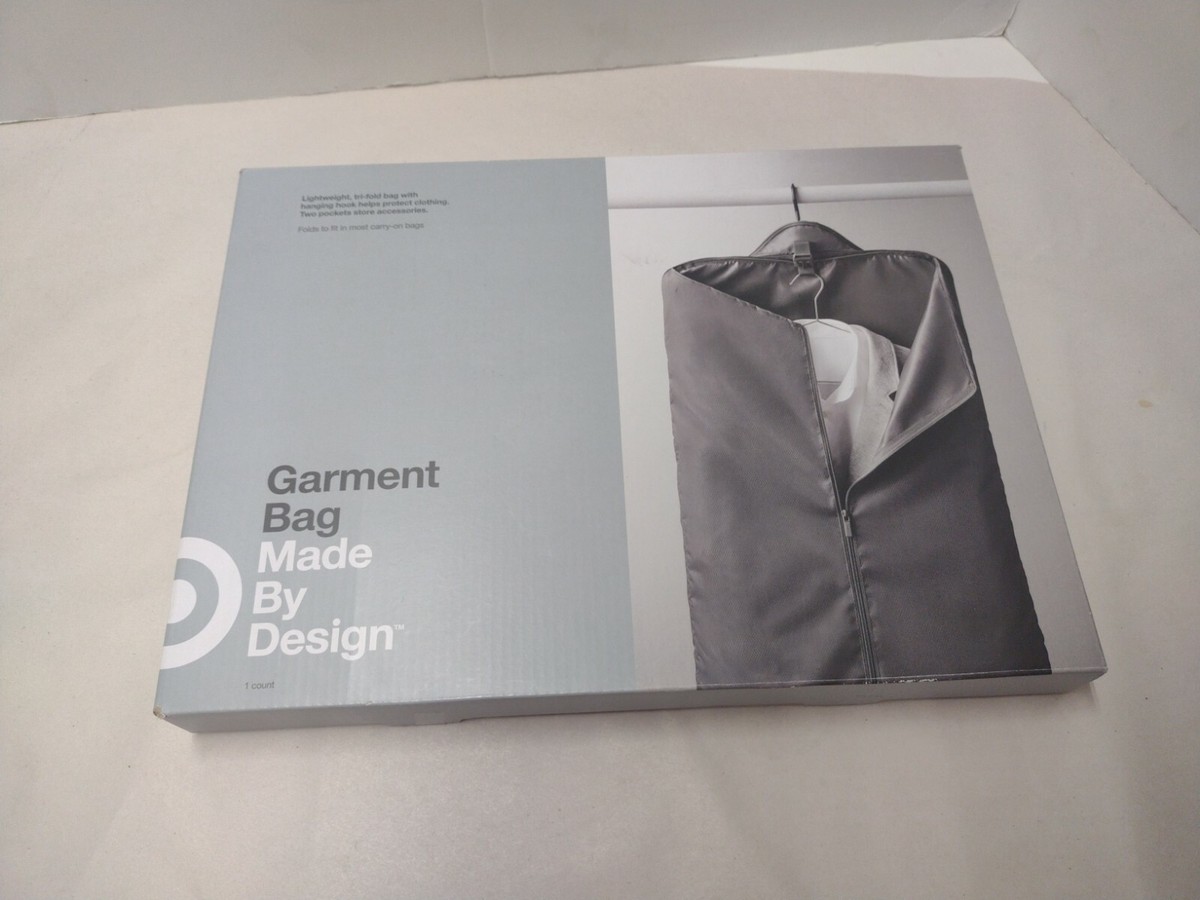 Made By Design Garment Bag Zip Closure Hang/Fold Lightweight