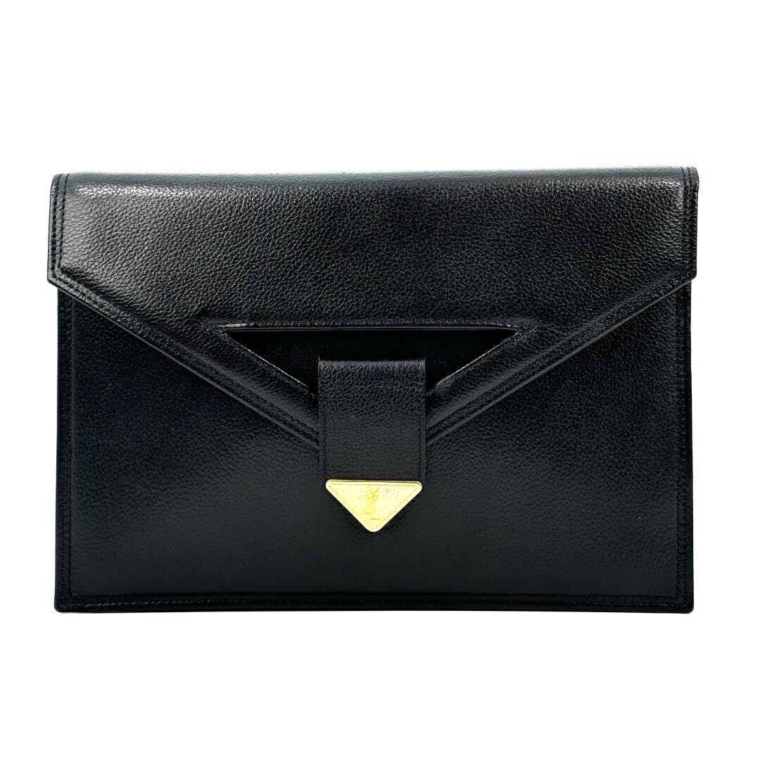 Saint Laurent Pochette Pelle S Borsa Colore Nero Oro Articoli Moda Uomo