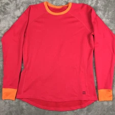 MEC Base Layer Shirt Womens Large Polyester Long Sleeve Pink Polartec