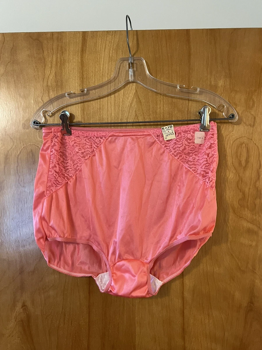 Kmart Vintage Panties Underwear Nylon Pink Made in USA Granny Panty NWT  Size 9