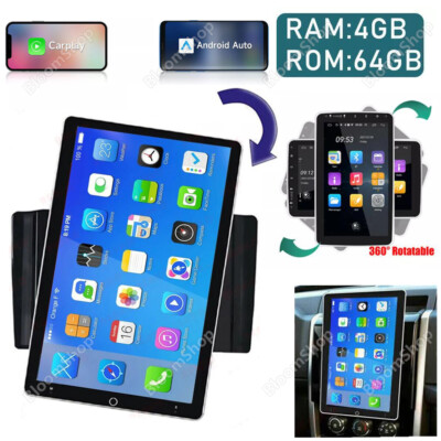 Rotatable 10.1'' Android 15 Touch Screen Car Stereo Radio GPS WIFI BT Double 2DIN