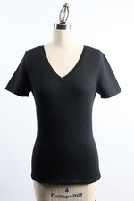 V-neck short sleeve pullover sweater 100 Cashmere NEW 