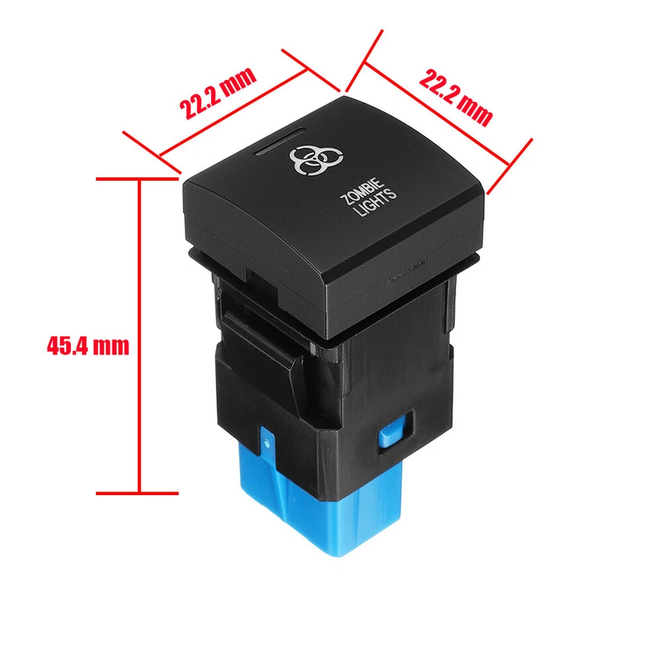 Push Switch Button BLUE LED 12 STYLES For Toyota Land Cruiser Prado Rav4 Hiace - Image 4 of 4