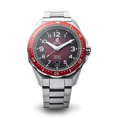 BOLDR ODYSSEY Automatik Edelstahl Rot Datum Keramik Herren Uhr