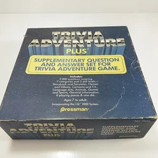 Vintage Trivia Adventure Plus Game Supplementary Questions 1984 Pressman