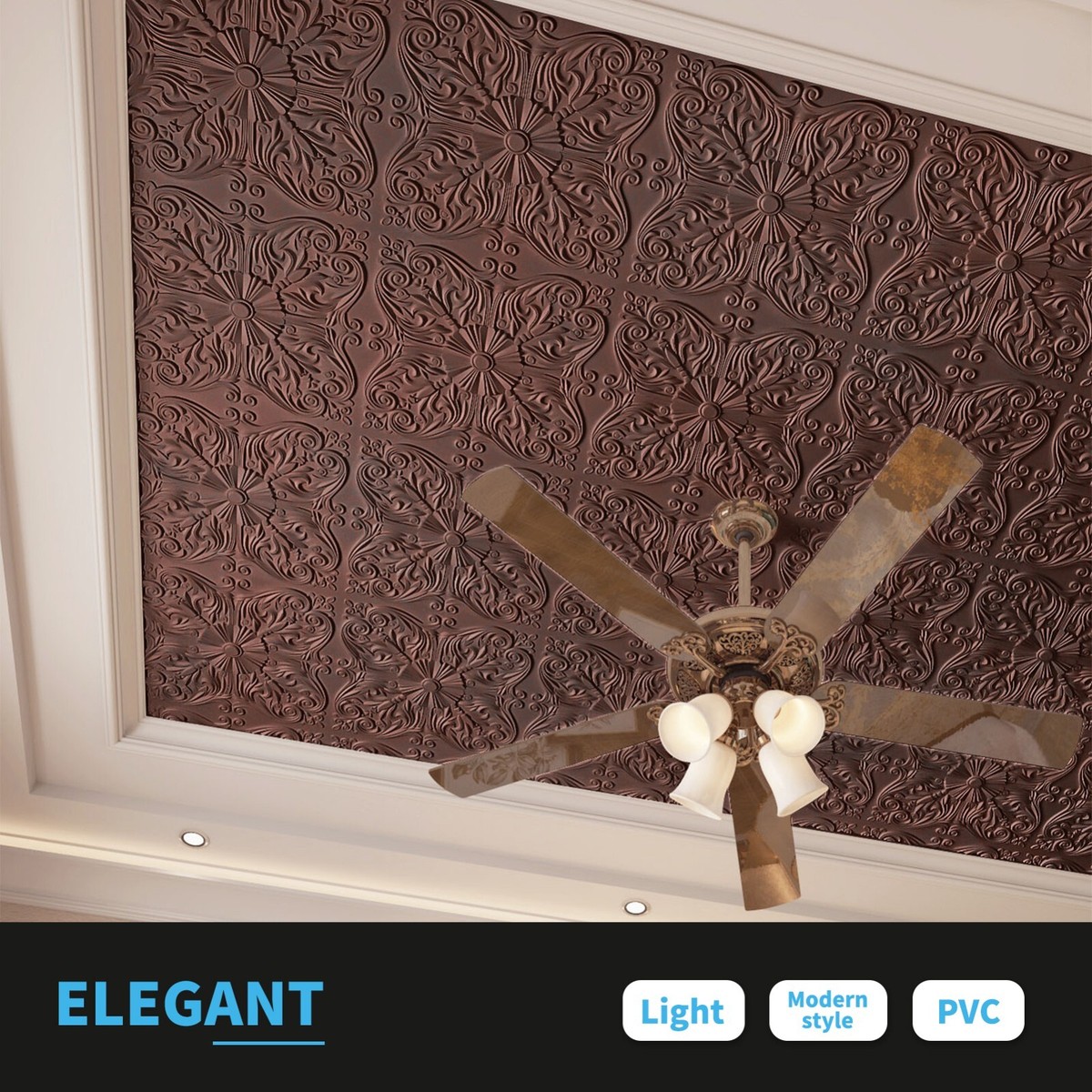 Copper Drop Ceiling Antique Copper Ceiling Art3d 12-Pack 2x2 FT PVC Drop Ceiling Tiles ...