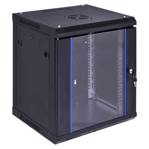 12u Wall Mount Data Cabinet 19 Server Network Rack Lock Keys Glass Door Air Fan Ebay
