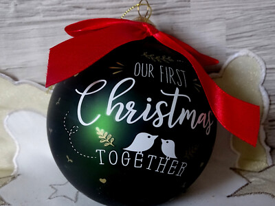 Glas Christbaumkugel-OUR FIRST CHRISTMAS TOGETHER-Christbaumschmuck-Andenken