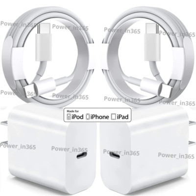 For iPhone 14 13 12 11 8 XR XS iPad Fast Charger 20W PD Wall Adapter USB-C Cable