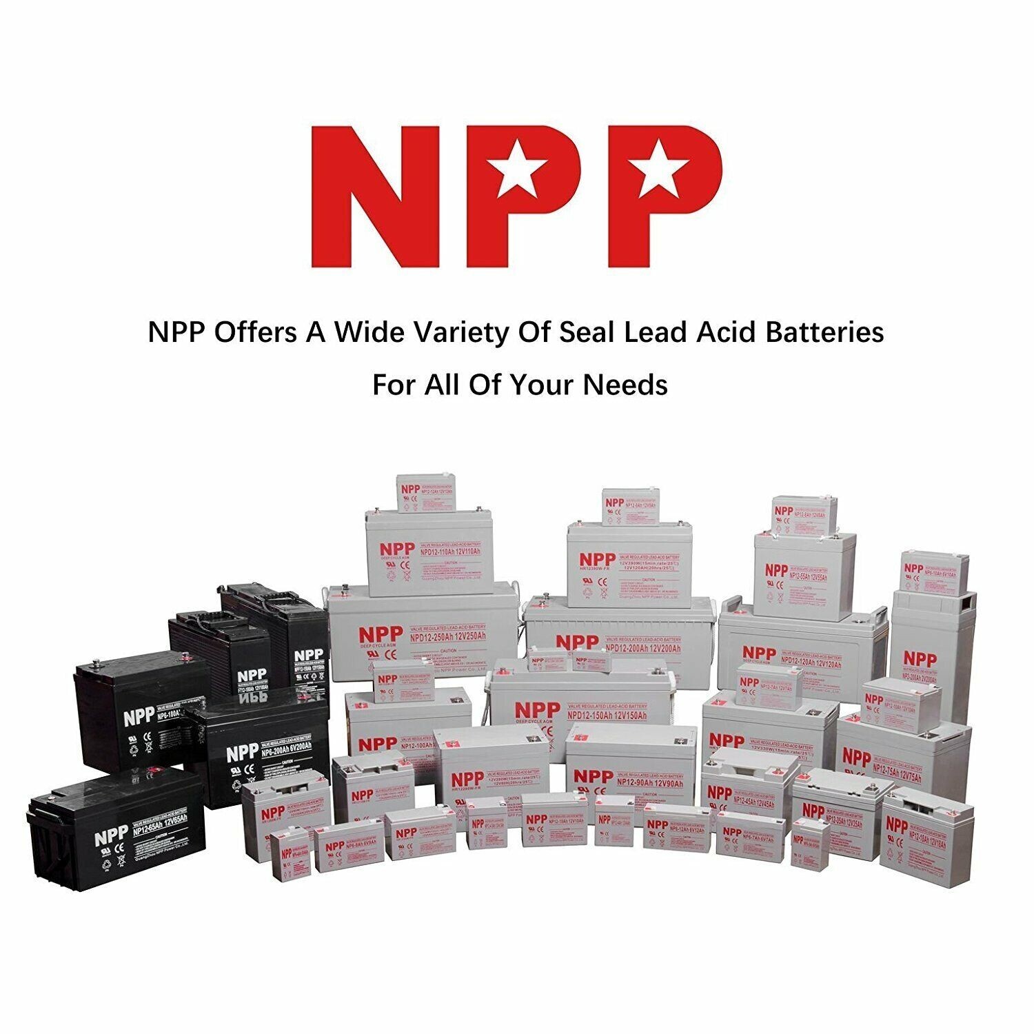 NP12-45Ah (2Pcs) 12V 45Ah AGM Deep Cycle Rechargeable Battery Scooter Wheelchair