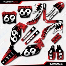 Red Savage Graphics Kit fits Honda CRF450R 05-08 Crf 450 Crf450 Decals