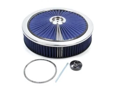 Edelbrock 43661 Pro-Flo 14" Air Cleaner Assy w/Hi-Flo Top Blue 3" Filter Chrome