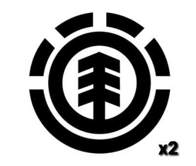 2x Element Logo Skateboarding Aufkleber Vinyl Decal für Skate Surf Ski VDUB JDM