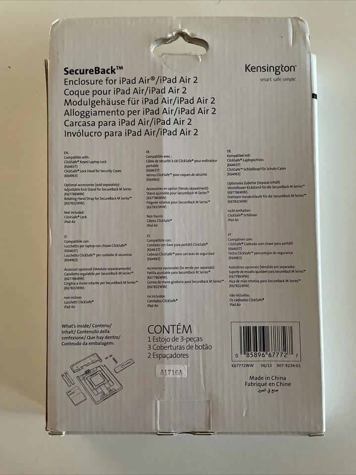 Kensington Secureback iPad Air 1 & 2 Enclosure Case - Premium Security Case - Image 4 of 4